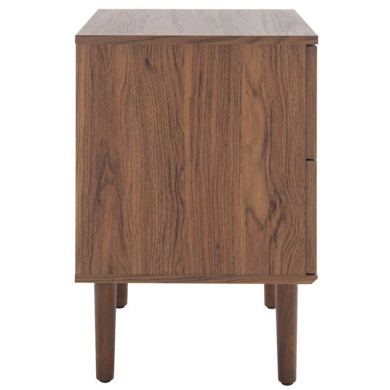 2-Drawer Nightstand, Rattan Mesh, Oak / Distressed Black / Bleached White / Black / Walnut