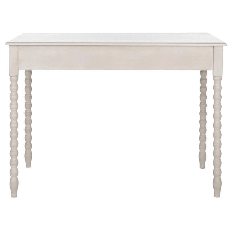Taupe 2-Drawer Writing Desk with Ball-Turned Legs, 1-Person