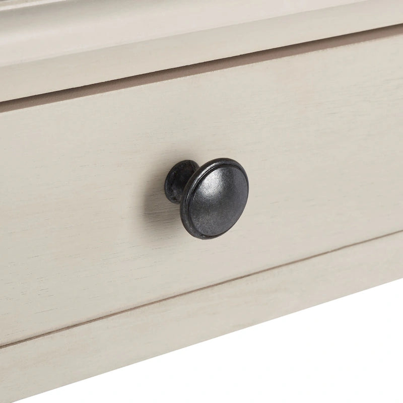 Taupe 2-Drawer Writing Desk with Ball-Turned Legs, 1-Person