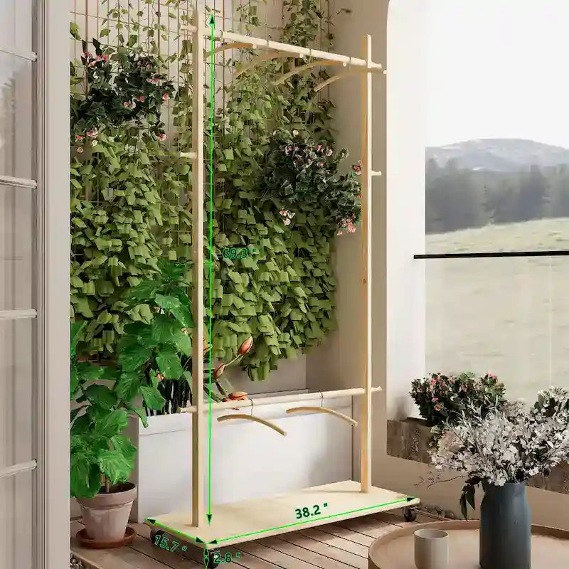 Beige Freestanding Garment Rack, Single Rod with Bottom Shelf, for 1 Person