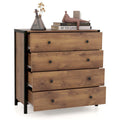 Oak / Grey 4-Drawer Dresser – Vintage Style