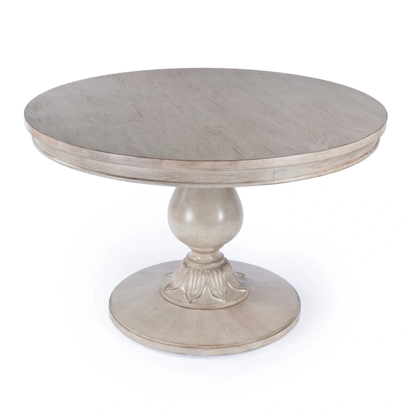 48" Round Pedestal Dining Table, Antique Cherry / Cherry Brown / Driftwood, Seats 4
