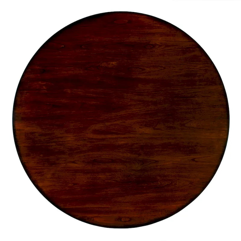 48" Round Pedestal Dining Table, Antique Cherry / Cherry Brown / Driftwood, Seats 4