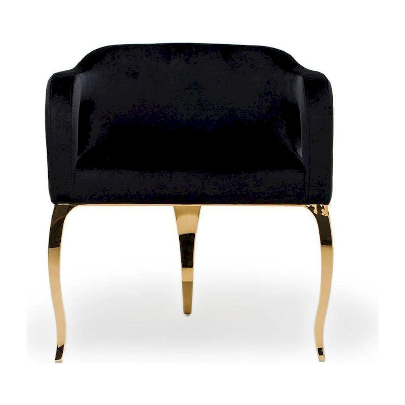 Blue / Black / Gray / Taupe Velvet Dining Chair with Gold Steel Frame, Seats 1