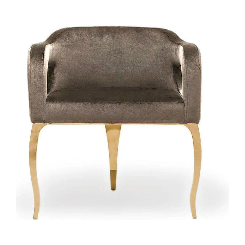 Blue / Black / Gray / Taupe Velvet Dining Chair with Gold Steel Frame, Seats 1