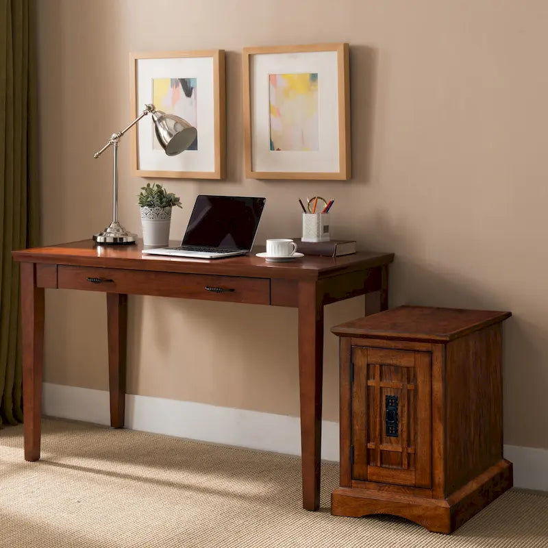 Chocolate Cherry / Mission Oak / Westwood Cherry Mission-Style Cabinet End Table – 1-Person Use