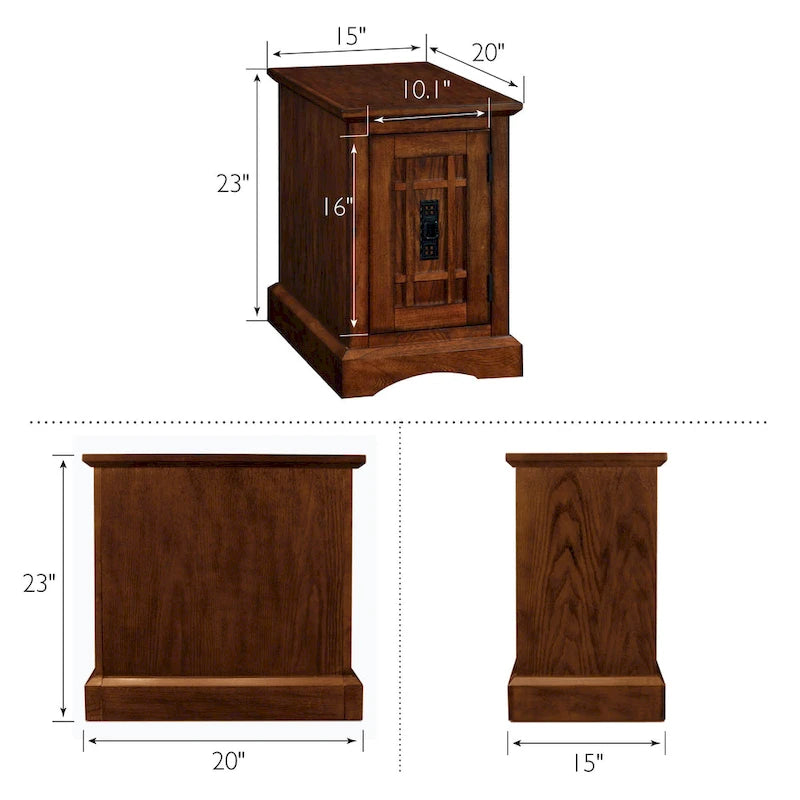 Chocolate Cherry / Mission Oak / Westwood Cherry Mission-Style Cabinet End Table – 1-Person Use