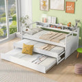 White / Grey, Sleeps 3, Twin XL Wood Daybed with 2 Trundles & USB Port