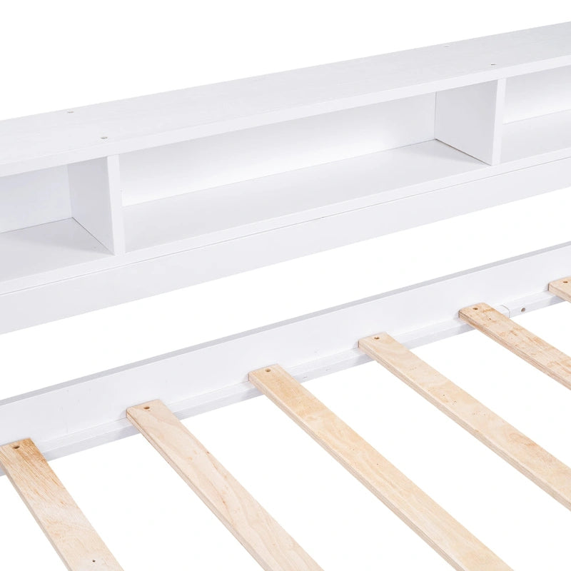White / Grey, Sleeps 3, Twin XL Wood Daybed with 2 Trundles & USB Port