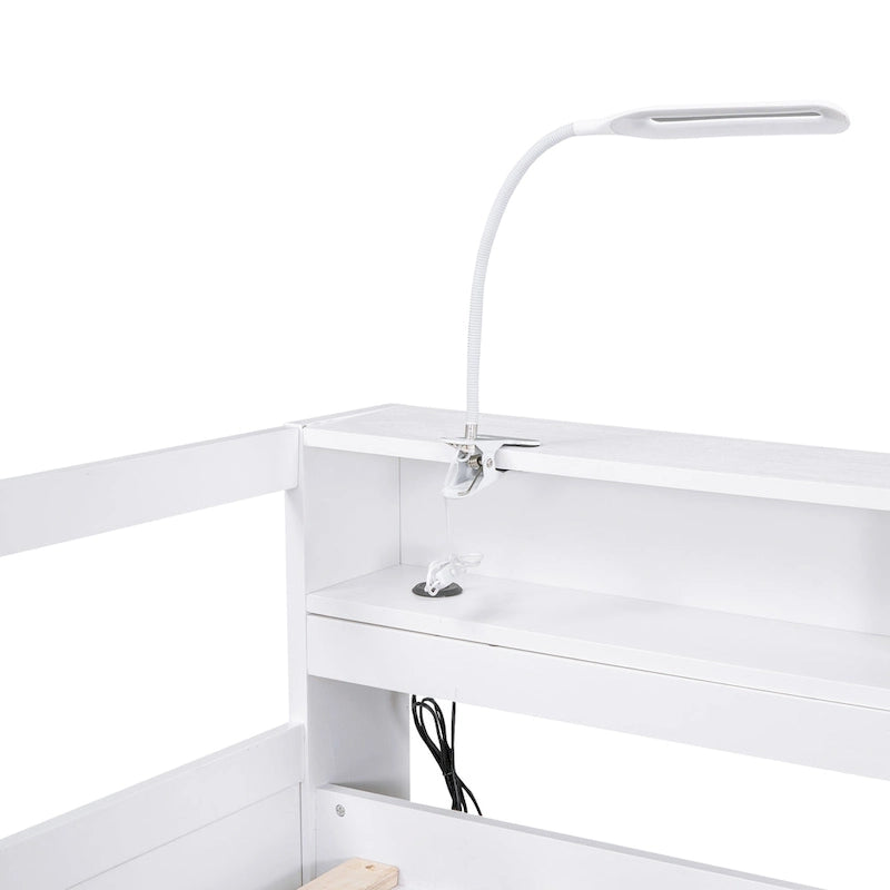 White / Grey, Sleeps 3, Twin XL Wood Daybed with 2 Trundles & USB Port