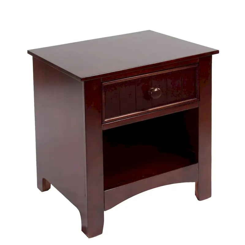 Cherry / Oak / White / Espresso Wood 1-Drawer Nightstand, Single