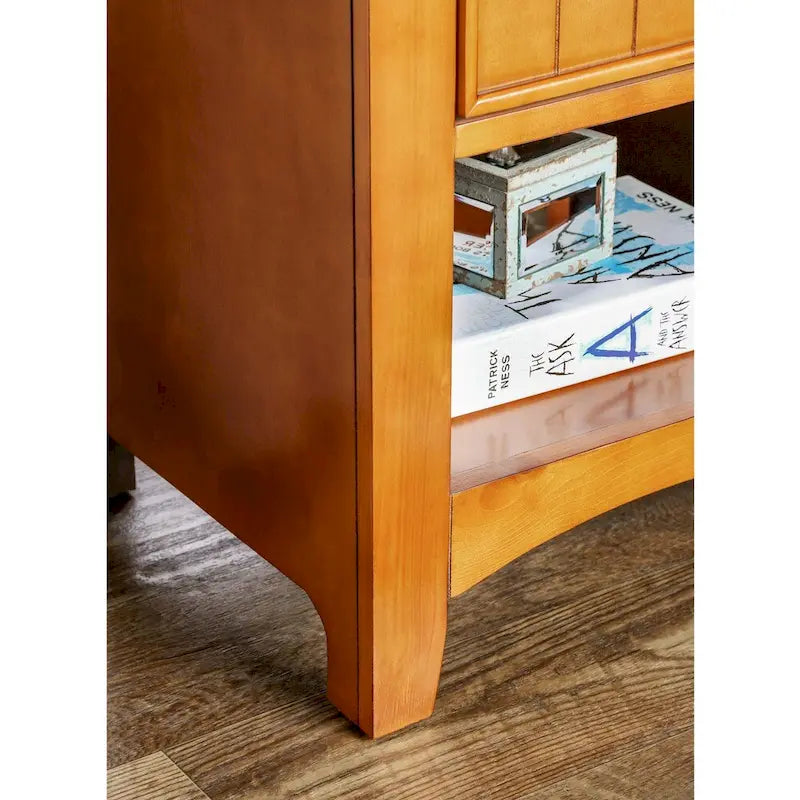 Cherry / Oak / White / Espresso Wood 1-Drawer Nightstand, Single