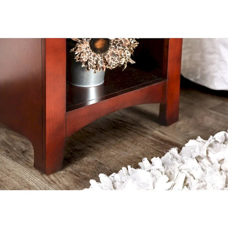 Cherry / Oak / White / Espresso Wood 1-Drawer Nightstand, Single