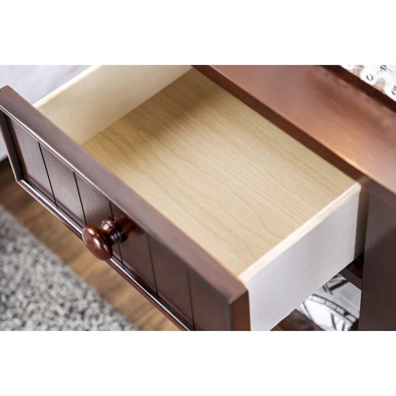 Cherry / Oak / White / Espresso Wood 1-Drawer Nightstand, Single