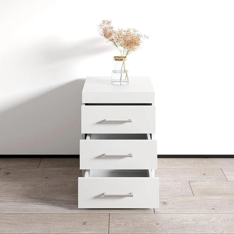 Black / White / Walnut Matte Nightstand, Single