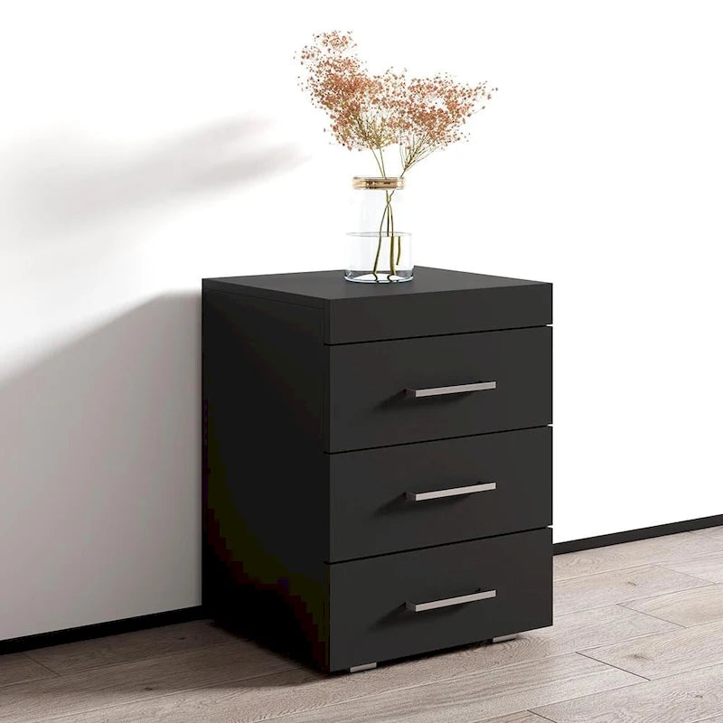 Black / White / Walnut Matte Nightstand, Single
