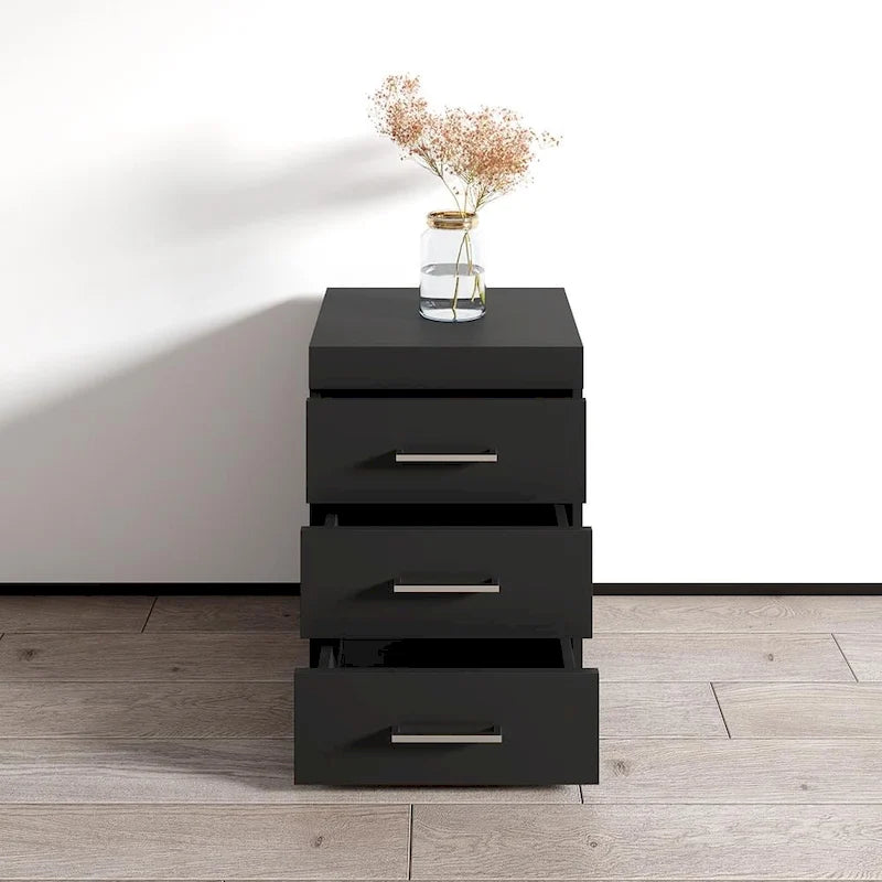 Black / White / Walnut Matte Nightstand, Single