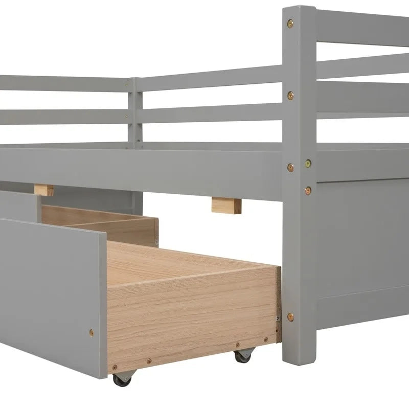 Gray/White Twin Daybed with 2 Storage Drawers, Single