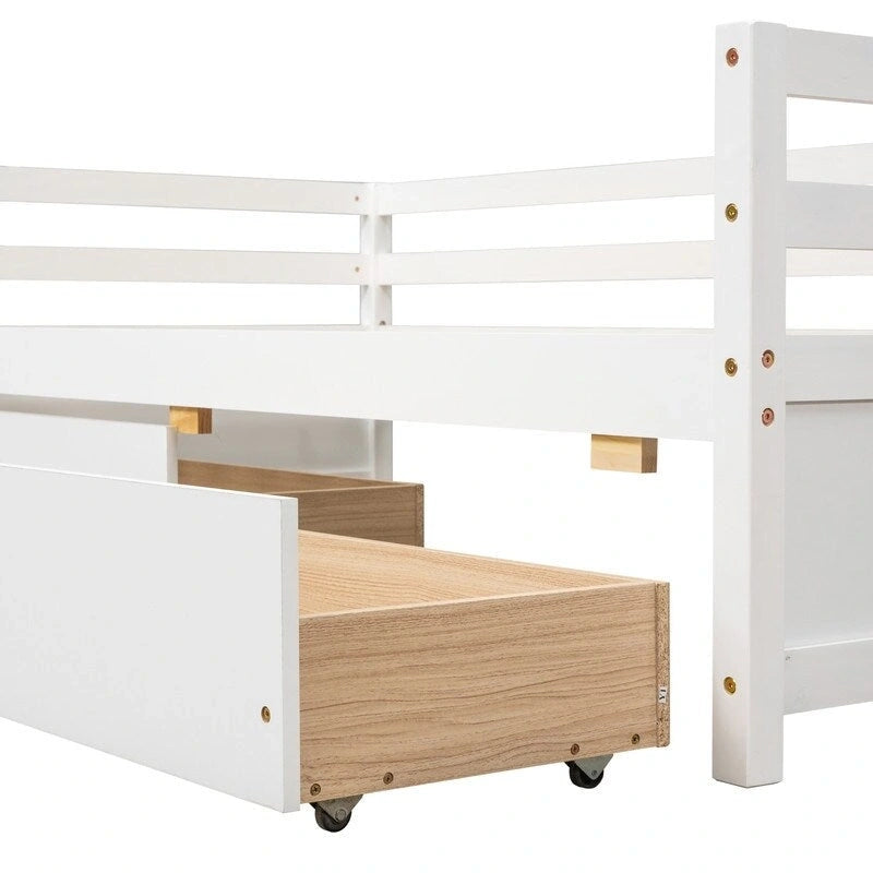 Gray/White Twin Daybed with 2 Storage Drawers, Single