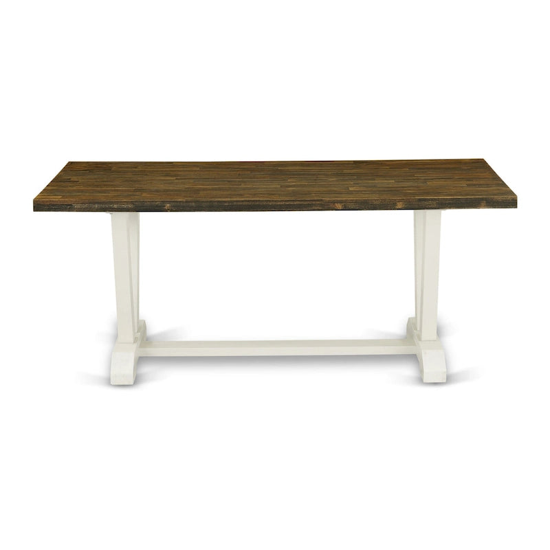 Linen White Rectangular Dining Table Set with Cream Linen Chairs – 5, 6, 7 or 9-Piece
