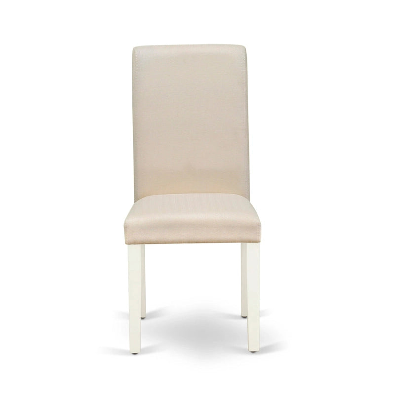 Linen White Rectangular Dining Table Set with Cream Linen Chairs – 5, 6, 7 or 9-Piece