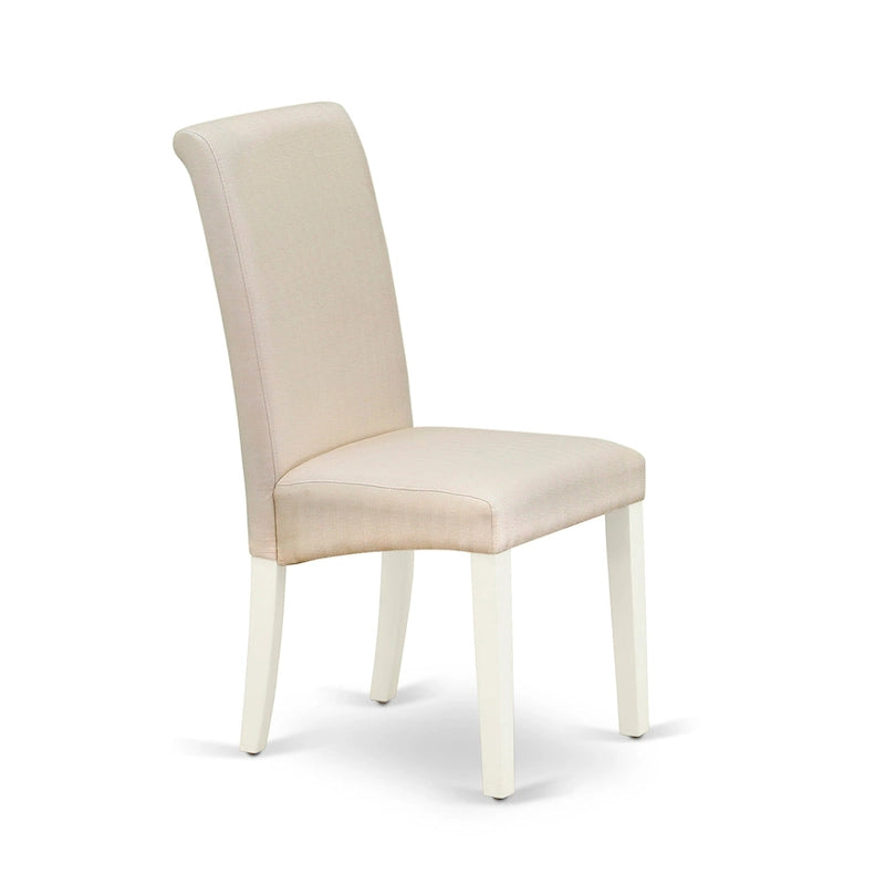 Linen White Rectangular Dining Table Set with Cream Linen Chairs – 5, 6, 7 or 9-Piece