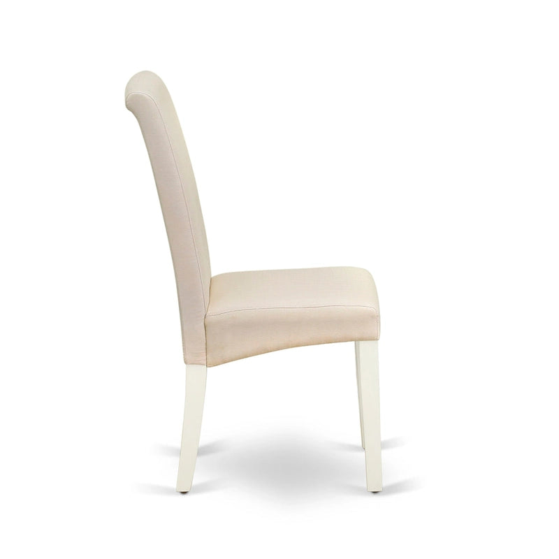 Linen White Rectangular Dining Table Set with Cream Linen Chairs – 5, 6, 7 or 9-Piece