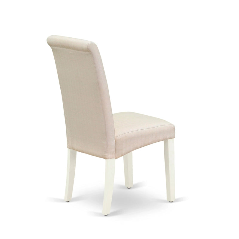 Linen White Rectangular Dining Table Set with Cream Linen Chairs – 5, 6, 7 or 9-Piece