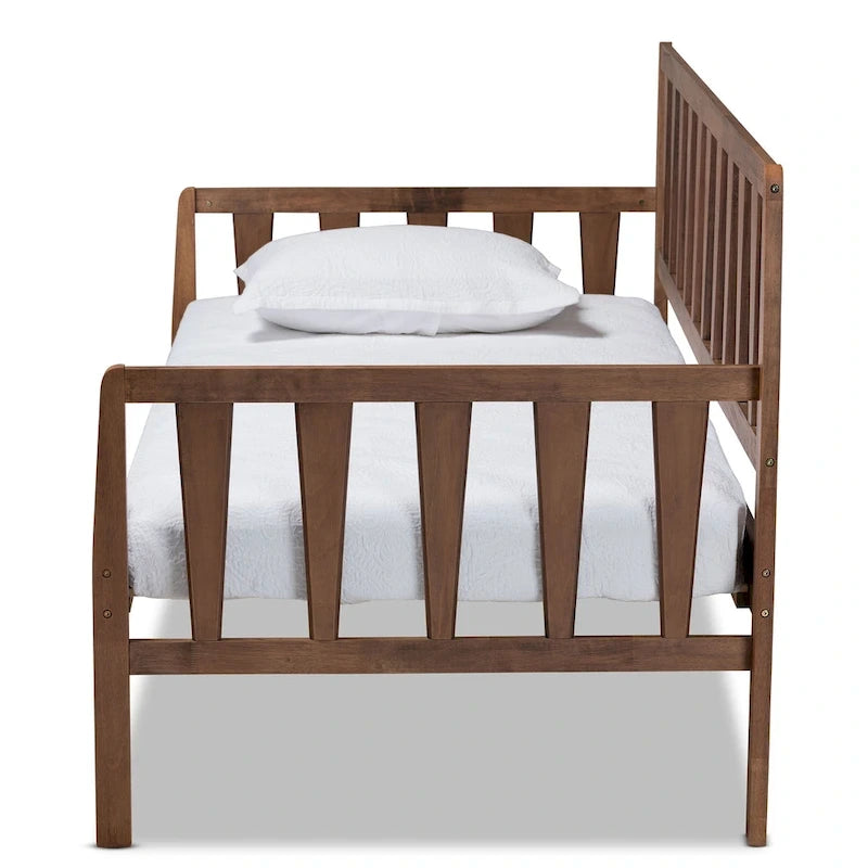 Walnut Brown Twin Size Daybed, Modern Style, Sleeps 1