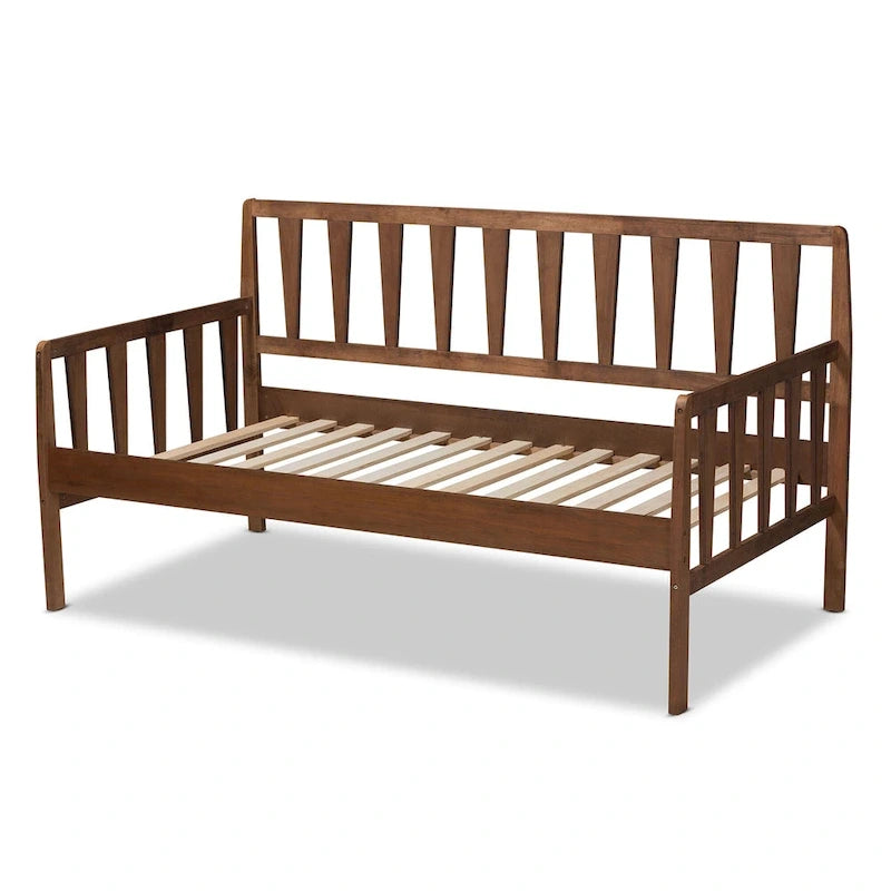 Walnut Brown Twin Size Daybed, Modern Style, Sleeps 1