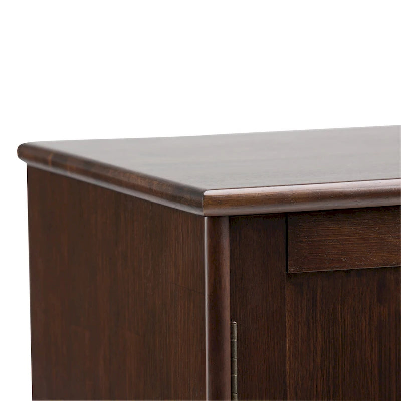Mid Century Modern Sideboard Buffet with Wine Rack, Medium Auburn Brown / Teak Brown, 54"W