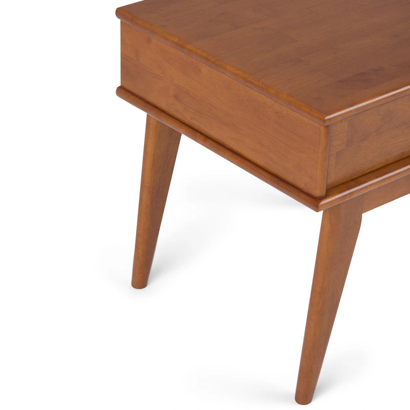 Mid Century Modern Sideboard Buffet with Wine Rack, Medium Auburn Brown / Teak Brown, 54"W