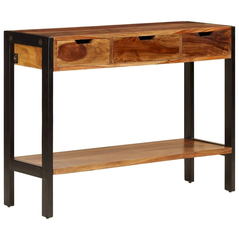 vidaXL Sideboard with 3 Drawers 43.3x13.8x29.5 Solid Sheesham Wood