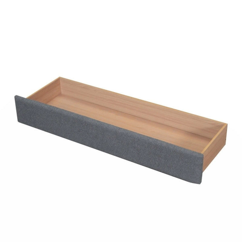 Teddy Fleece Queen Platform Bed with Drawer – Beige / Grey / White, Sleeps 2