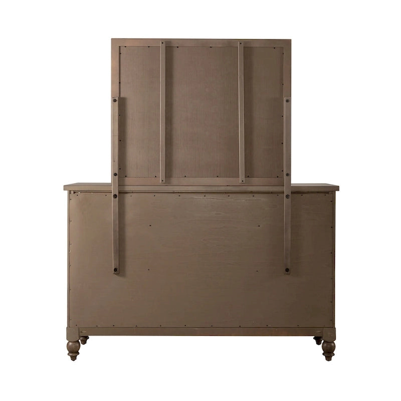 Americana Farmhouse Shelter Bed, Dresser and Mirror Bedroom Set