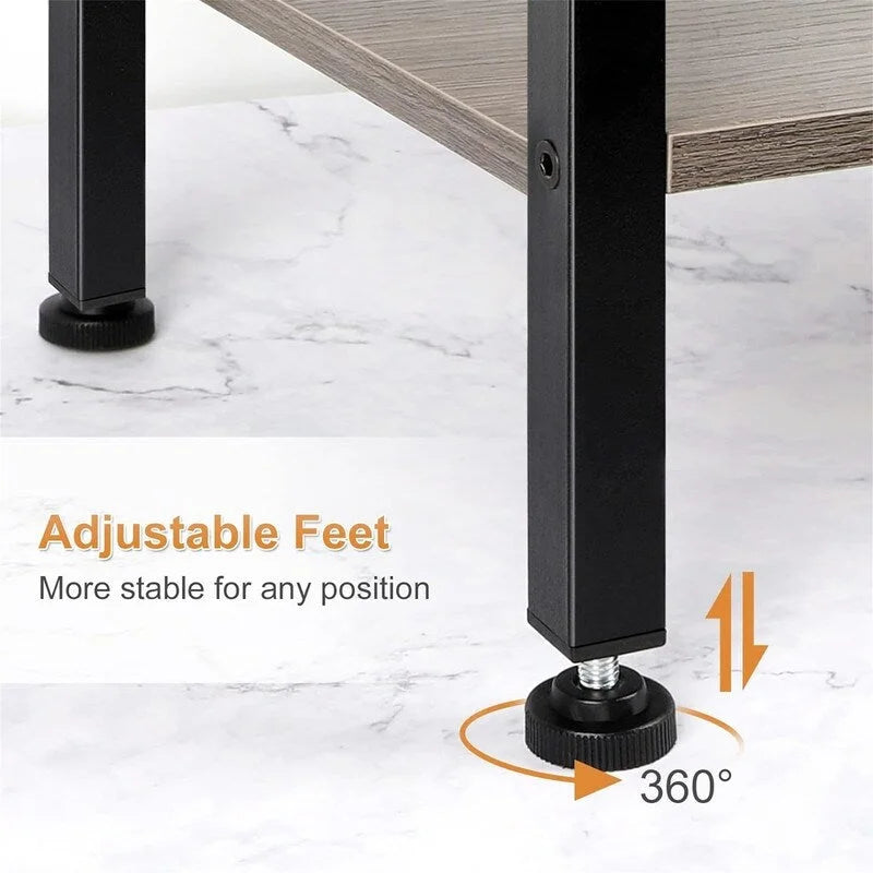 Nightstand with Charging Station – Grey/White/Brown/Black, Retro Style, 1-Person