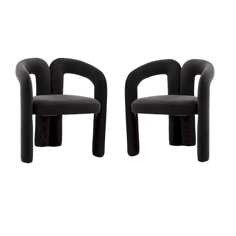 Contemporary Designed Fabric Upholstered Accent/Dining Chair /Barrel Side Chairs Kitchen Armchair for Living Room set of 2