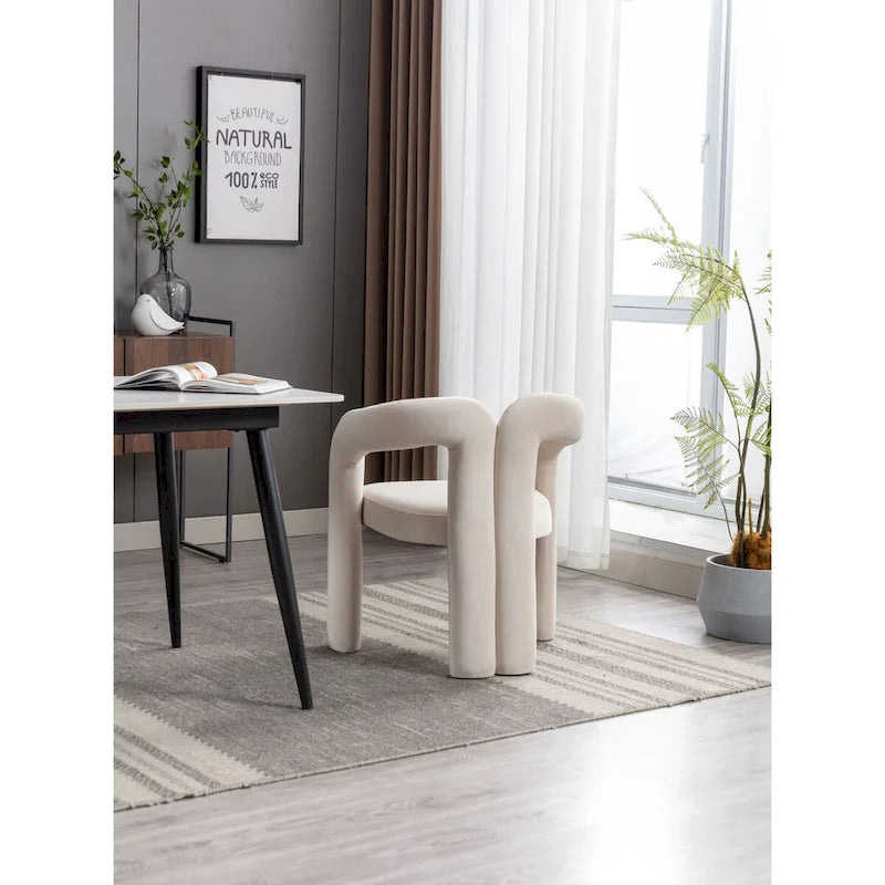 Contemporary Designed Fabric Upholstered Accent/Dining Chair /Barrel Side Chairs Kitchen Armchair for Living Room set of 2