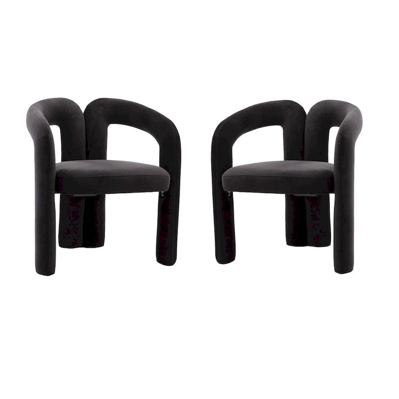 Contemporary Designed Fabric Upholstered Accent/Dining Chair /Barrel Side Chairs Kitchen Armchair for Living Room set of 2