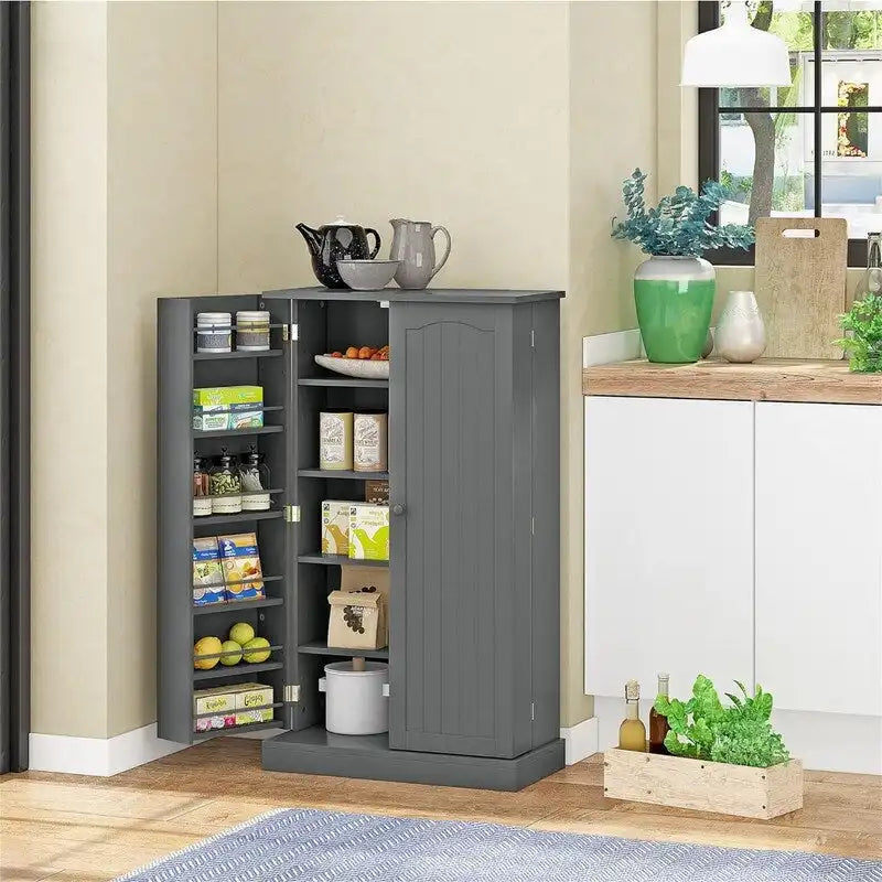 Blue/Red/Grey/White 2-Door Freestanding Storage Cabinet with Adjustable Shelves, 1-Person Assembly