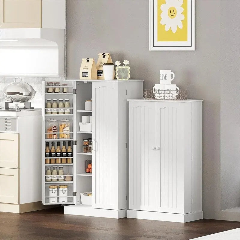 Blue/Red/Grey/White 2-Door Freestanding Storage Cabinet with Adjustable Shelves, 1-Person Assembly