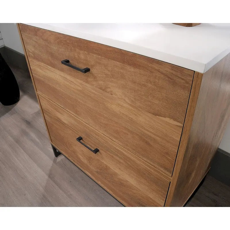 2-Drawer Lateral File Cabinet – Mystic Oak / Sindoori Mango