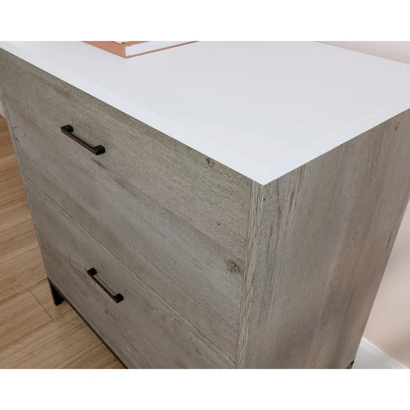 2-Drawer Lateral File Cabinet – Mystic Oak / Sindoori Mango