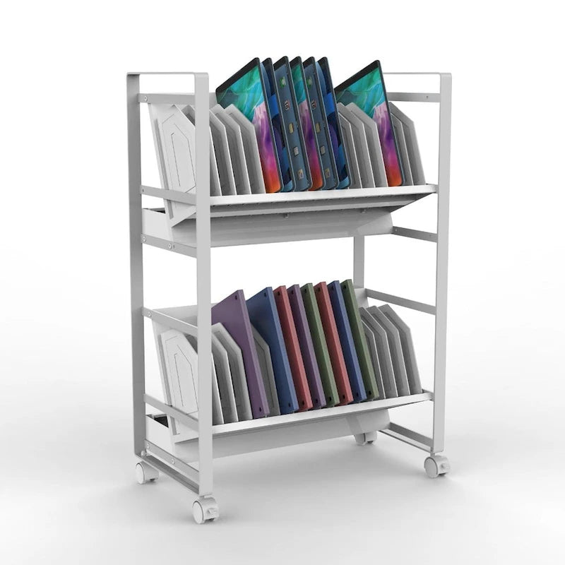 Gray Steel Open Charging Cart for 32 Tablets / Chromebooks
