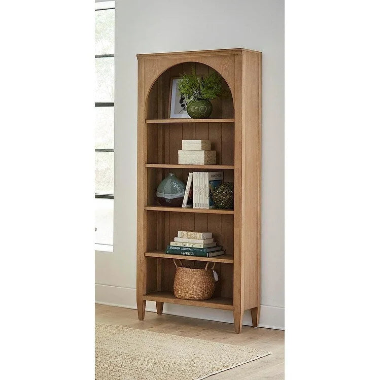 Brown Wood Finish Open Bookcase, Single, Fully Assembled