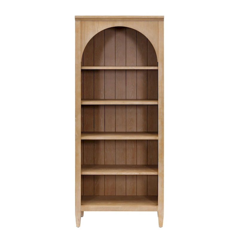 Brown Wood Finish Open Bookcase, Single, Fully Assembled