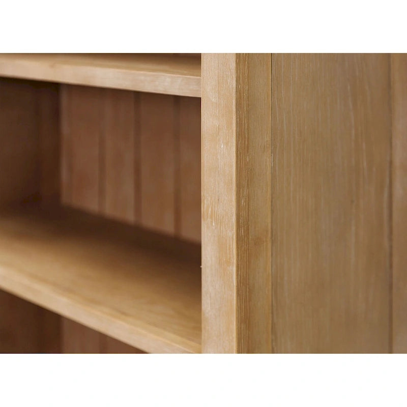 Brown Wood Finish Open Bookcase, Single, Fully Assembled