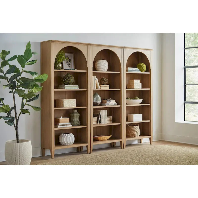 Brown Wood Finish Open Bookcase, Single, Fully Assembled