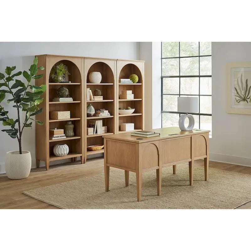 Brown Wood Finish Open Bookcase, Single, Fully Assembled