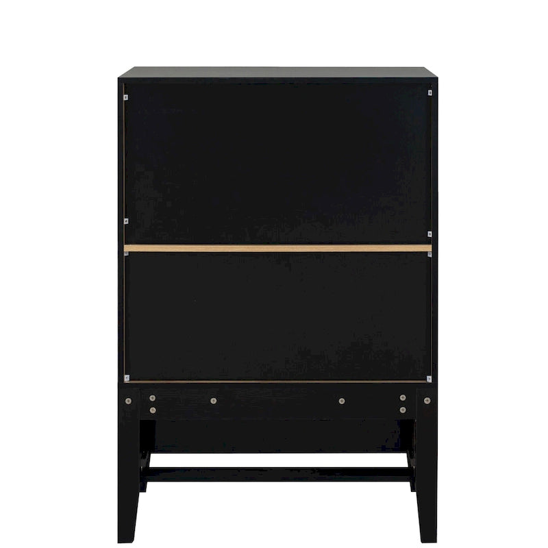 Brown & White Industrial Sideboard with Wine Rack & Stemware Holder, 1-Person Assembly
